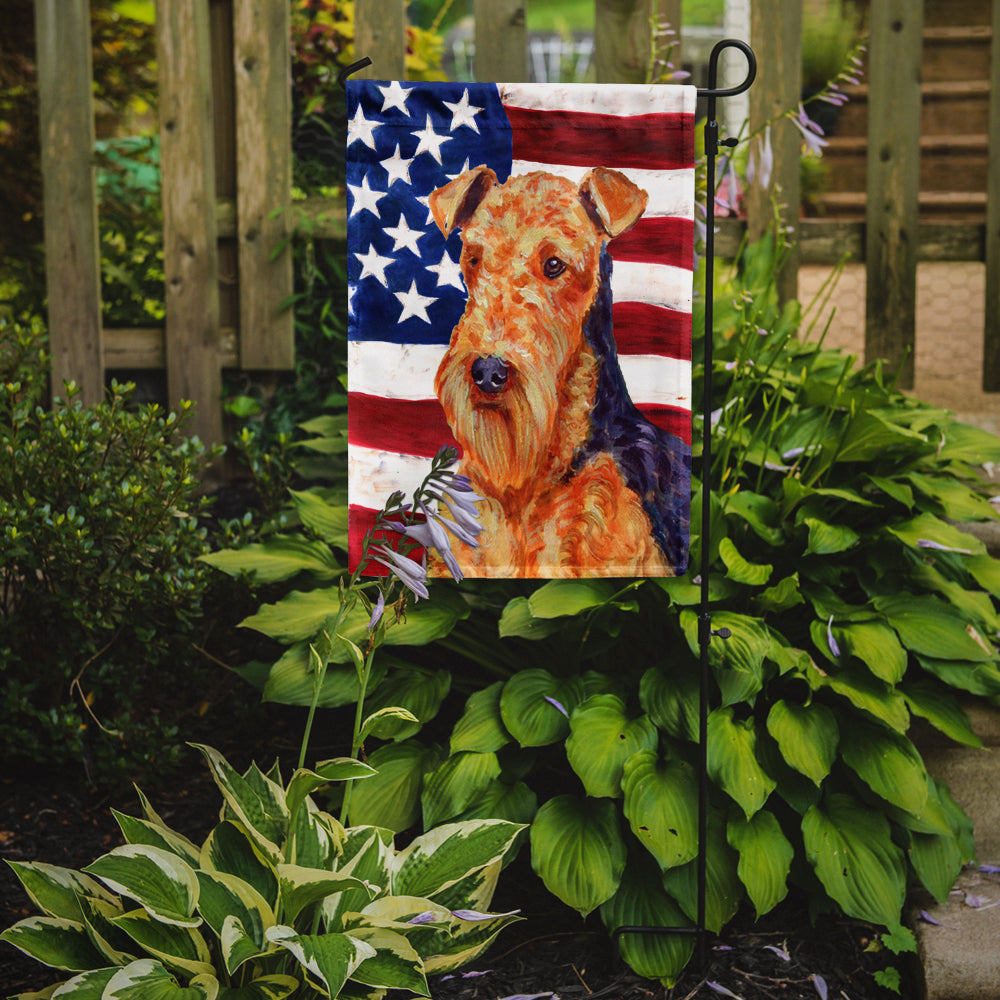 USA American Flag with Airedale Garden Flag Mailbox Decorative Yard Banner Outside Patio Artwork for Flower Beds, Garden Size, Multicolor