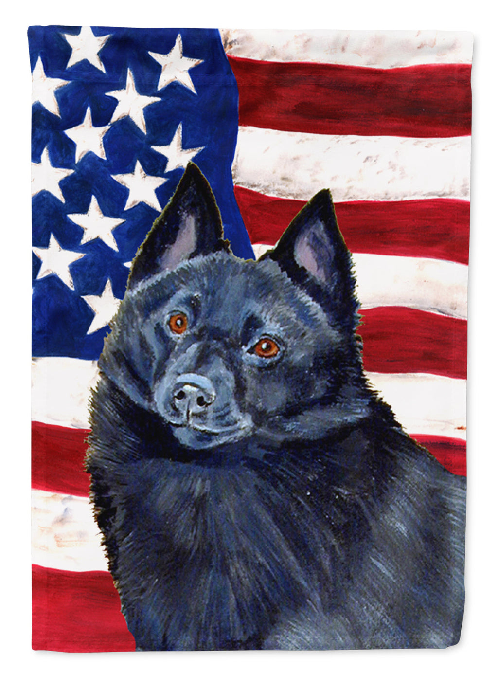 USA American Flag with Schipperke Garden Flag Mailbox Decorative Yard Banner Outside Patio Artwork for Flower Beds, Garden Size, Multicolor