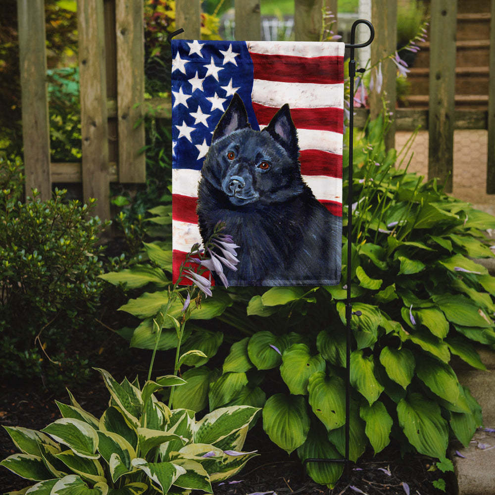 USA American Flag with Schipperke Garden Flag Mailbox Decorative Yard Banner Outside Patio Artwork for Flower Beds, Garden Size, Multicolor