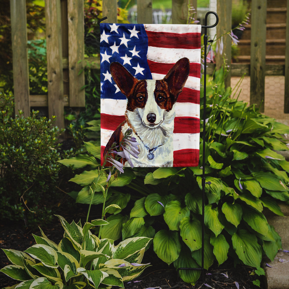 USA American Flag with Corgi Garden Flag Mailbox Decorative Yard Banner Outside Patio Artwork for Flower Beds, Garden Size, Multicolor