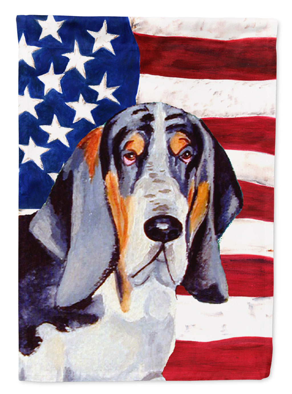 USA American Flag with Basset Hound Garden Flag Mailbox Decorative Yard Banner Outside Patio Artwork for Flower Beds, Garden Size, Multicolor