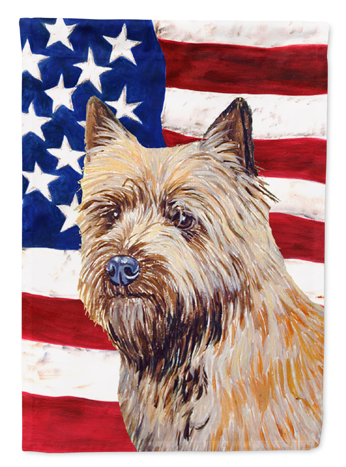 USA American Flag with Cairn Terrier Garden Flag Mailbox Decorative Yard Banner Outside Patio Artwork for Flower Beds, Garden Size, Multicolor