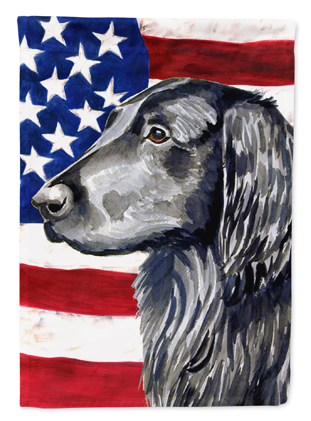 USA American Flag with Flat Coated Retriever Garden Flag Mailbox Decorative Yard Banner Outside Patio Artwork for Flower Beds, Garden Size, Multicolor