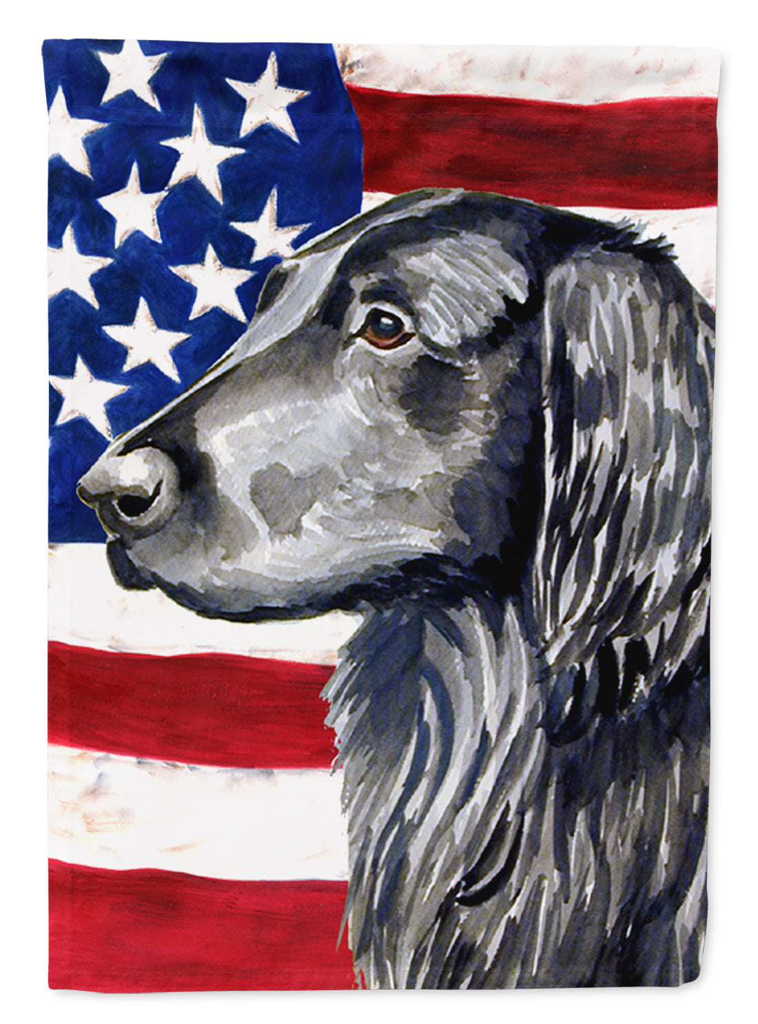 USA American Flag with Flat Coated Retriever Garden Flag Mailbox Decorative Yard Banner Outside Patio Artwork for Flower Beds, Garden Size, Multicolor