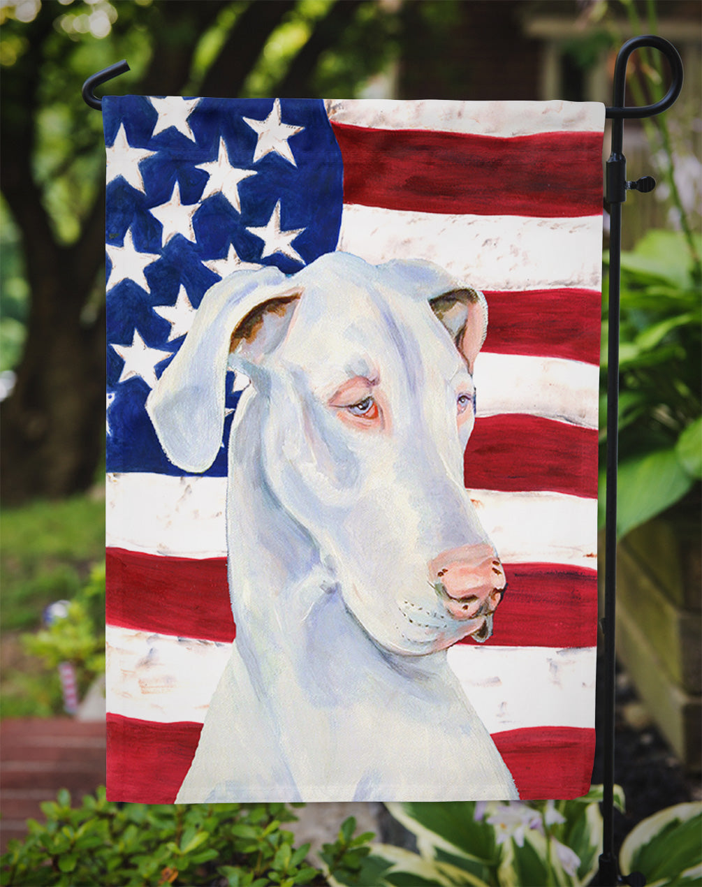 USA American Flag with Great Dane Garden Flag Mailbox Decorative Yard Banner Outside Patio Artwork for Flower Beds, Garden Size, Multicolor