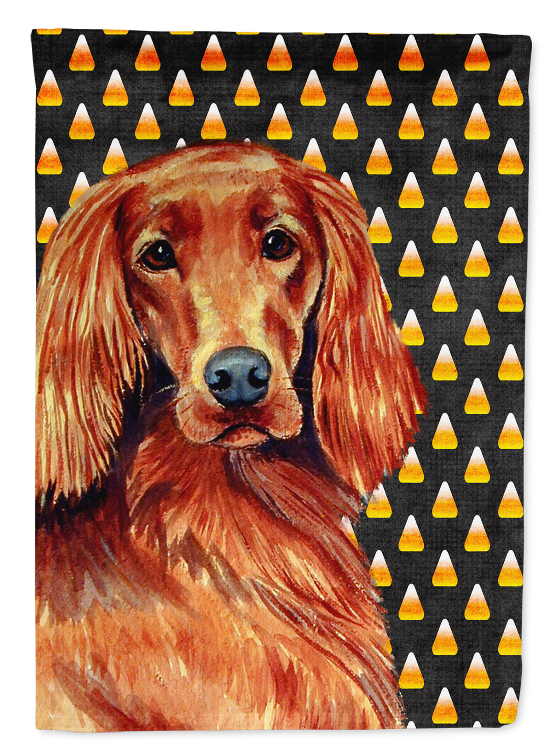 Irish Setter Candy Corn Halloween Portrait Garden Flag Mailbox Decorative Yard Banner Outside Patio Artwork for Flower Beds, Garden Size, Multicolor