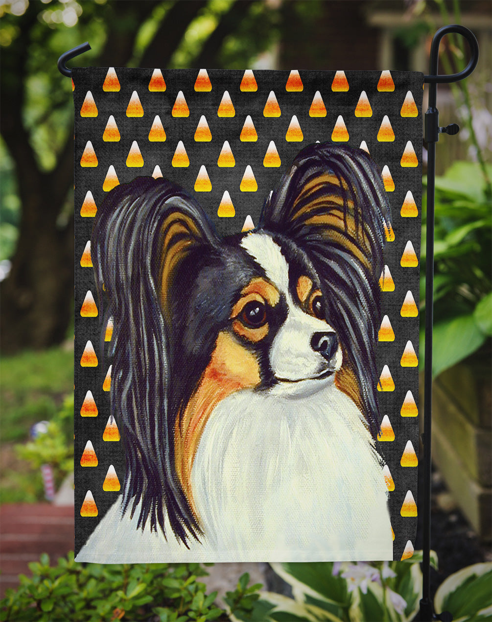 Papillon Candy Corn Halloween Portrait Garden Flag Mailbox Decorative Yard Banner Outside Patio Artwork for Flower Beds, Garden Size, Multicolor