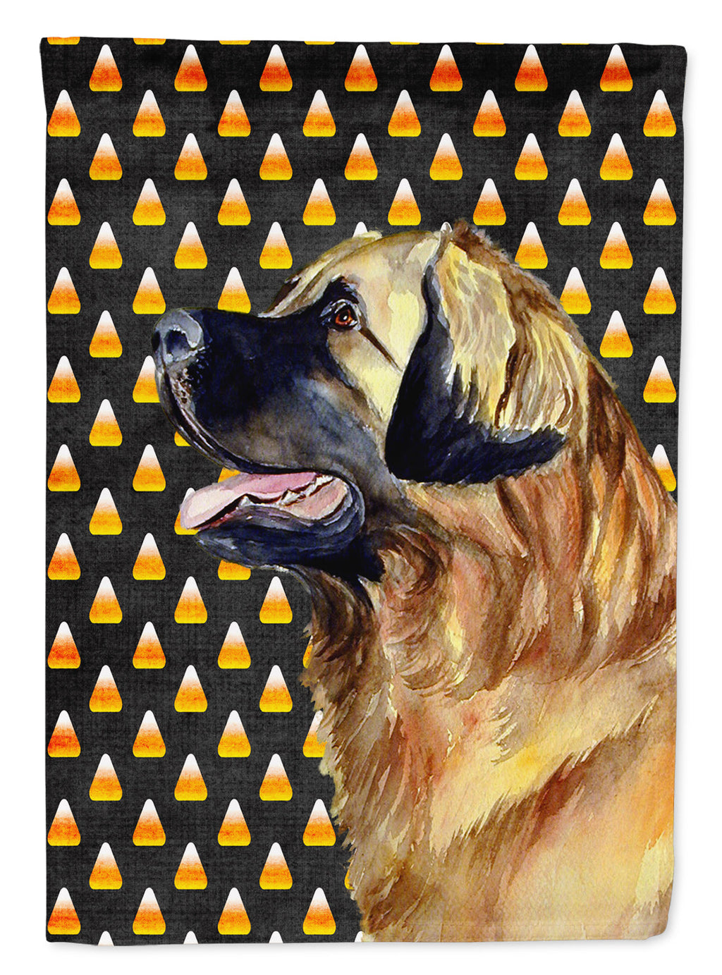 Leonberger Candy Corn Halloween Portrait Garden Flag Mailbox Decorative Yard Banner Outside Patio Artwork for Flower Beds, Garden Size, Multicolor