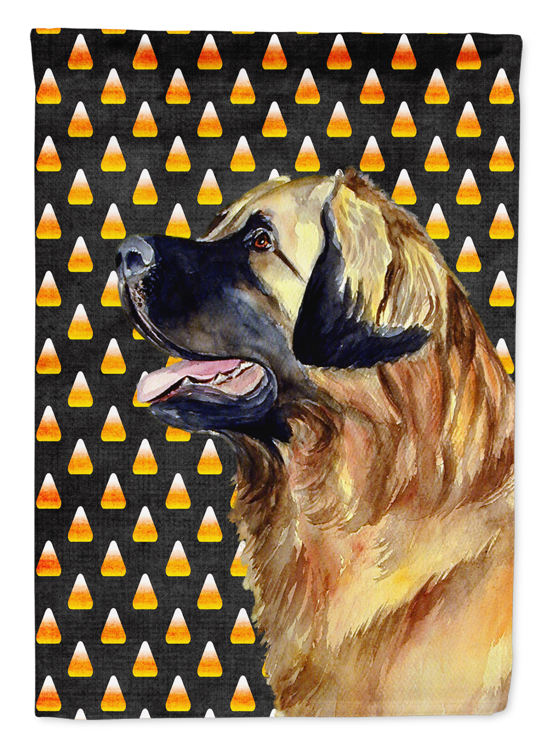 Leonberger Candy Corn Halloween Portrait Garden Flag Mailbox Decorative Yard Banner Outside Patio Artwork for Flower Beds, Garden Size, Multicolor