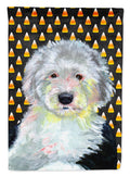 Old English Sheepdog Candy Corn Halloween Portrait Garden Flag Mailbox Decorative Yard Banner Outside Patio Artwork for Flower Beds, Garden Size, Multicolor