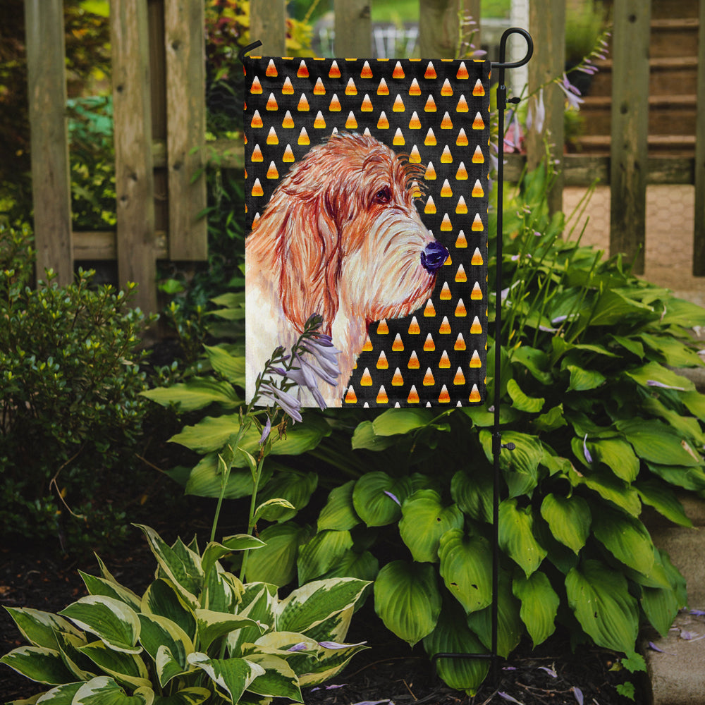 Petit Basset Griffon Vendeen Candy Corn Halloween Portrait Garden Flag Mailbox Decorative Yard Banner Outside Patio Artwork for Flower Beds, Garden Size, Multicolor