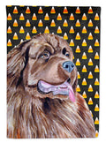 Newfoundland Candy Corn Halloween Portrait Garden Flag Mailbox Decorative Yard Banner Outside Patio Artwork for Flower Beds, Garden Size, Multicolor