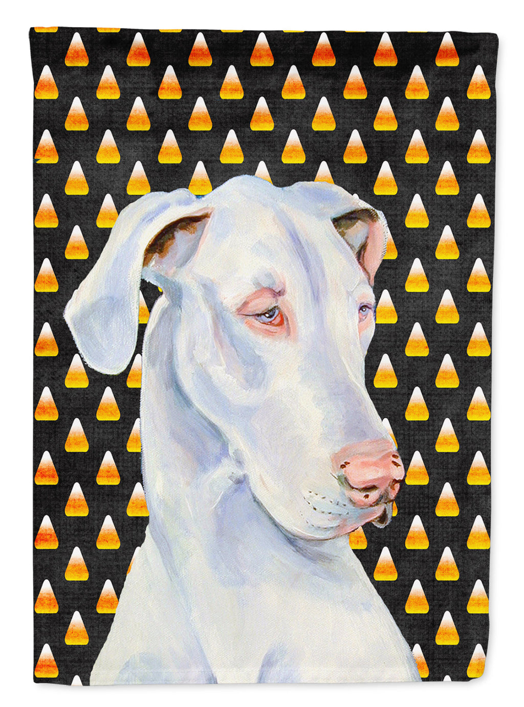 Great Dane Candy Corn Halloween Portrait Garden Flag Mailbox Decorative Yard Banner Outside Patio Artwork for Flower Beds, Garden Size, Multicolor
