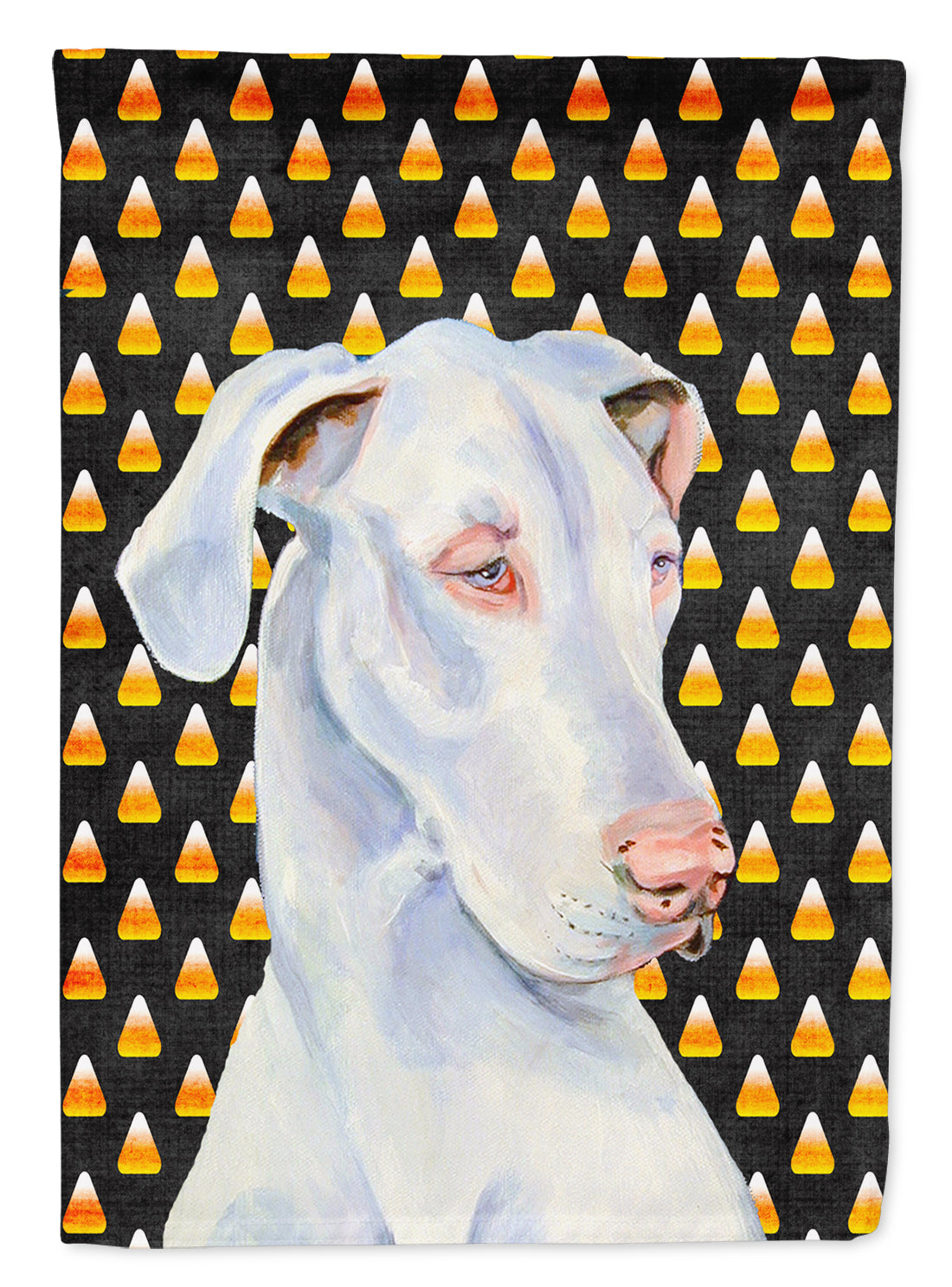 Great Dane Candy Corn Halloween Portrait Garden Flag Mailbox Decorative Yard Banner Outside Patio Artwork for Flower Beds, Garden Size, Multicolor