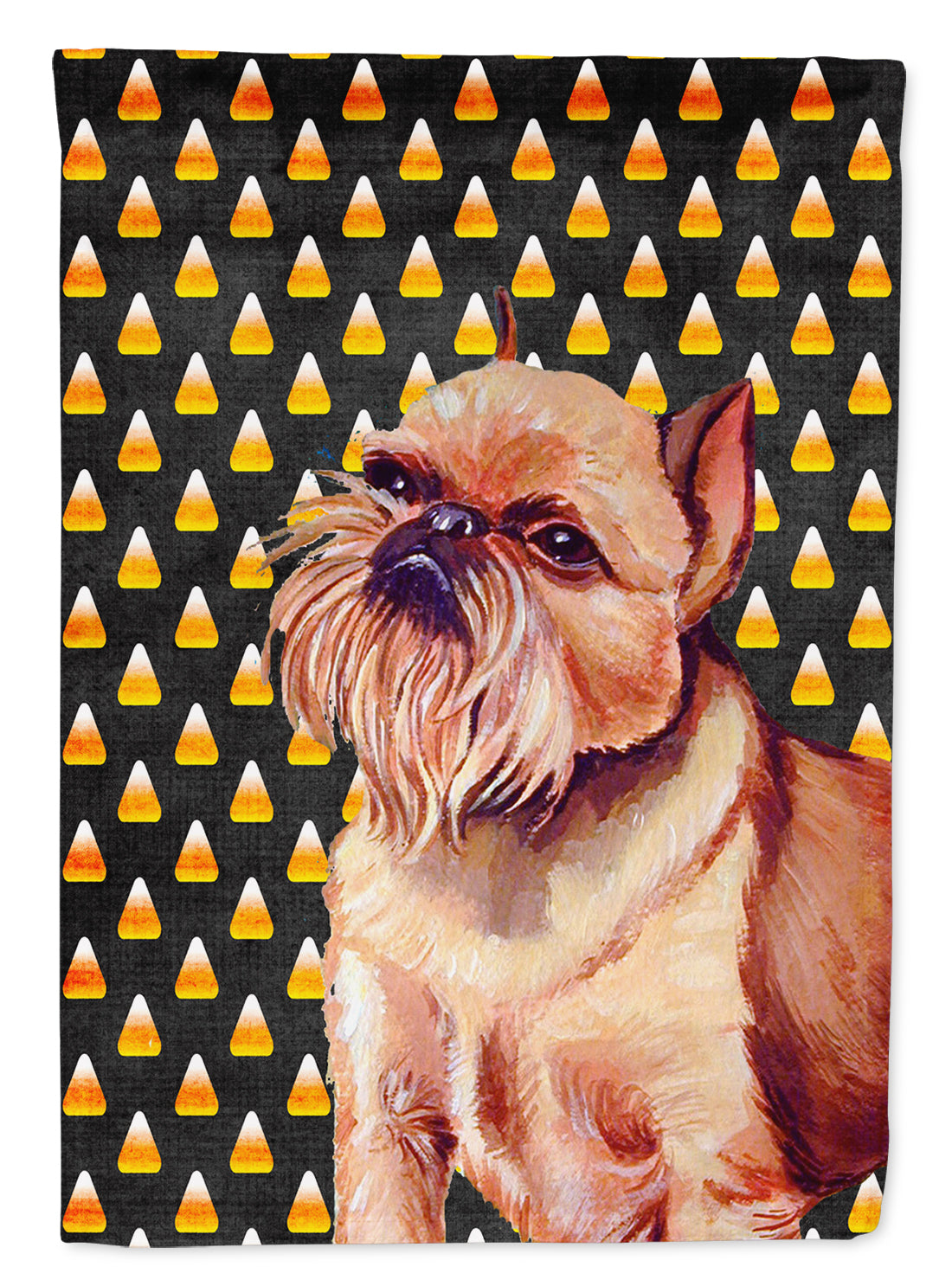 Brussels Griffon Candy Corn Halloween Portrait Garden Flag Mailbox Decorative Yard Banner Outside Patio Artwork for Flower Beds, Garden Size, Multicolor