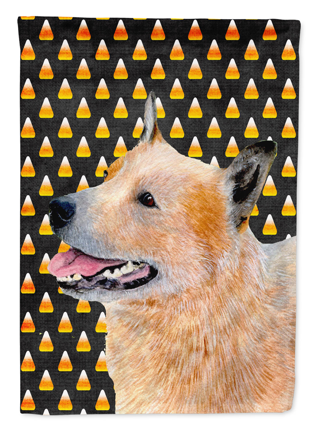 Australian Cattle Dog Candy Corn Halloween Portrait Garden Flag Mailbox Decorative Yard Banner Outside Patio Artwork for Flower Beds, Garden Size, Multicolor