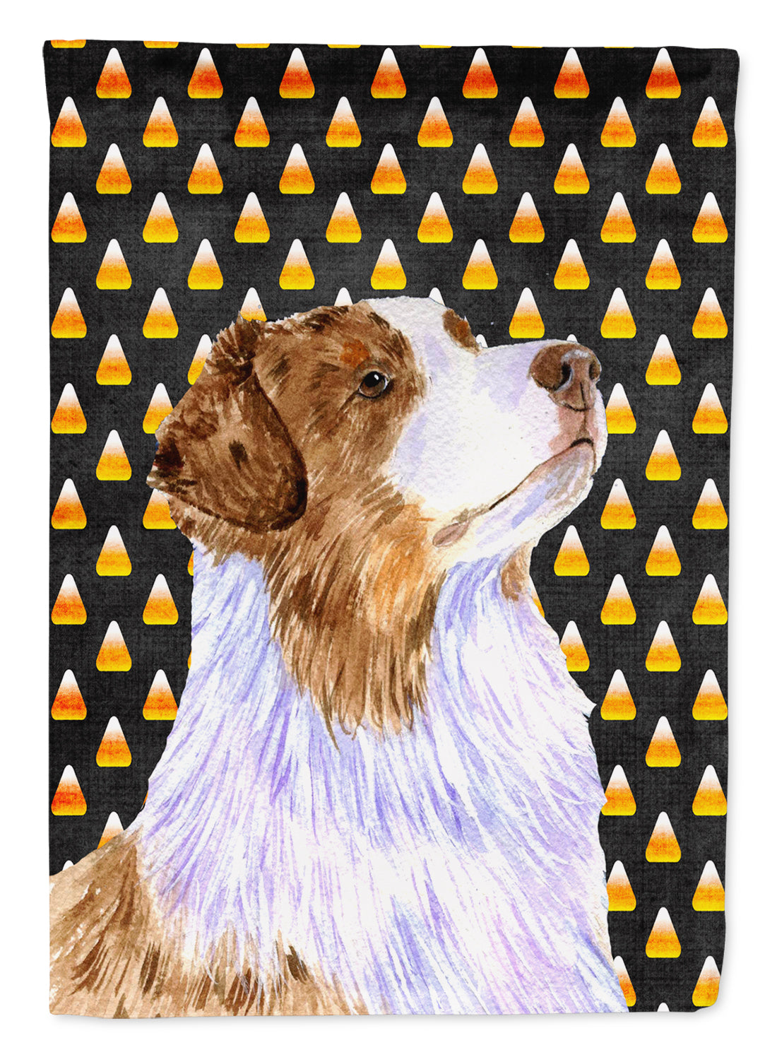 Australian Shepherd Candy Corn Halloween Portrait Garden Flag Mailbox Decorative Yard Banner Outside Patio Artwork for Flower Beds, Garden Size, Multicolor