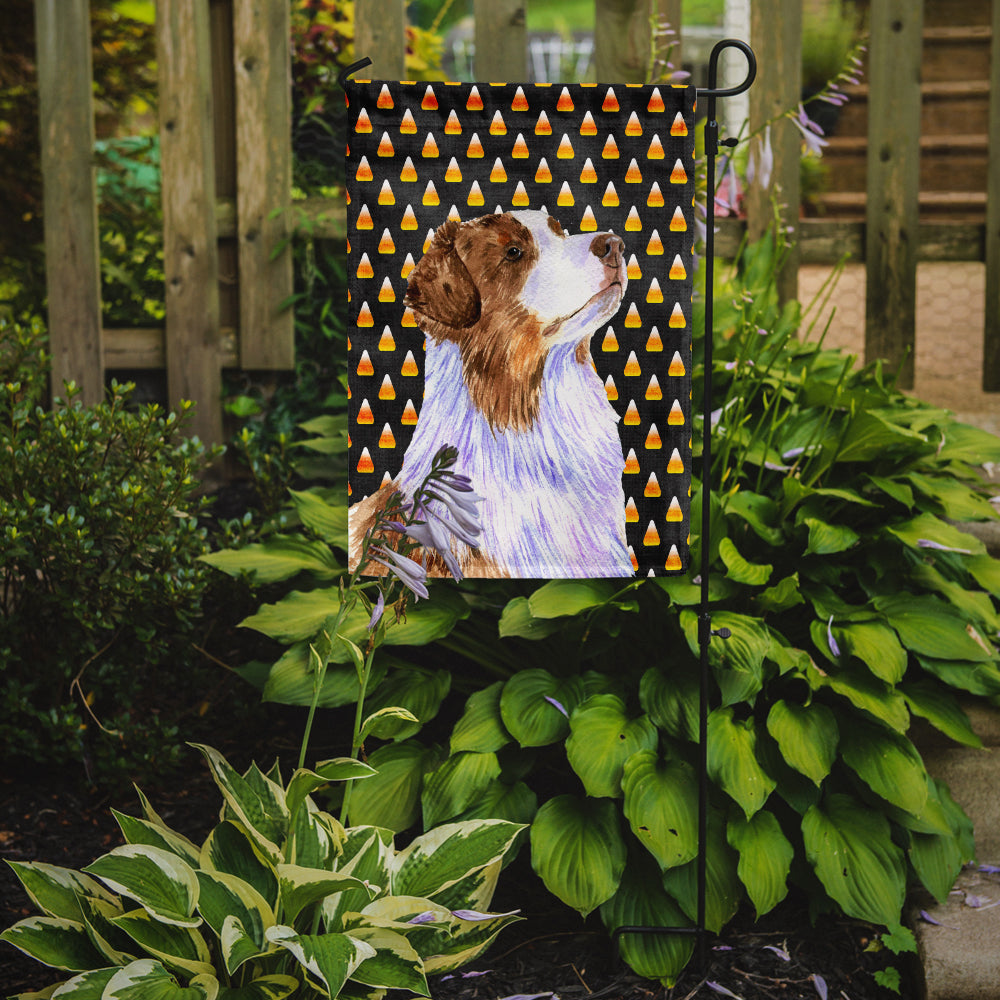 Australian Shepherd Candy Corn Halloween Portrait Garden Flag Mailbox Decorative Yard Banner Outside Patio Artwork for Flower Beds, Garden Size, Multicolor