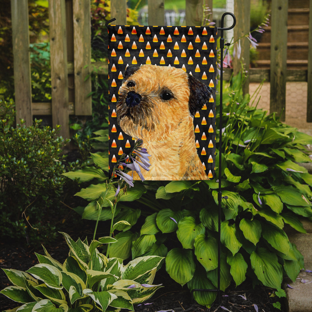 Border Terrier Candy Corn Halloween Portrait Garden Flag Mailbox Decorative Yard Banner Outside Patio Artwork for Flower Beds, Garden Size, Multicolor
