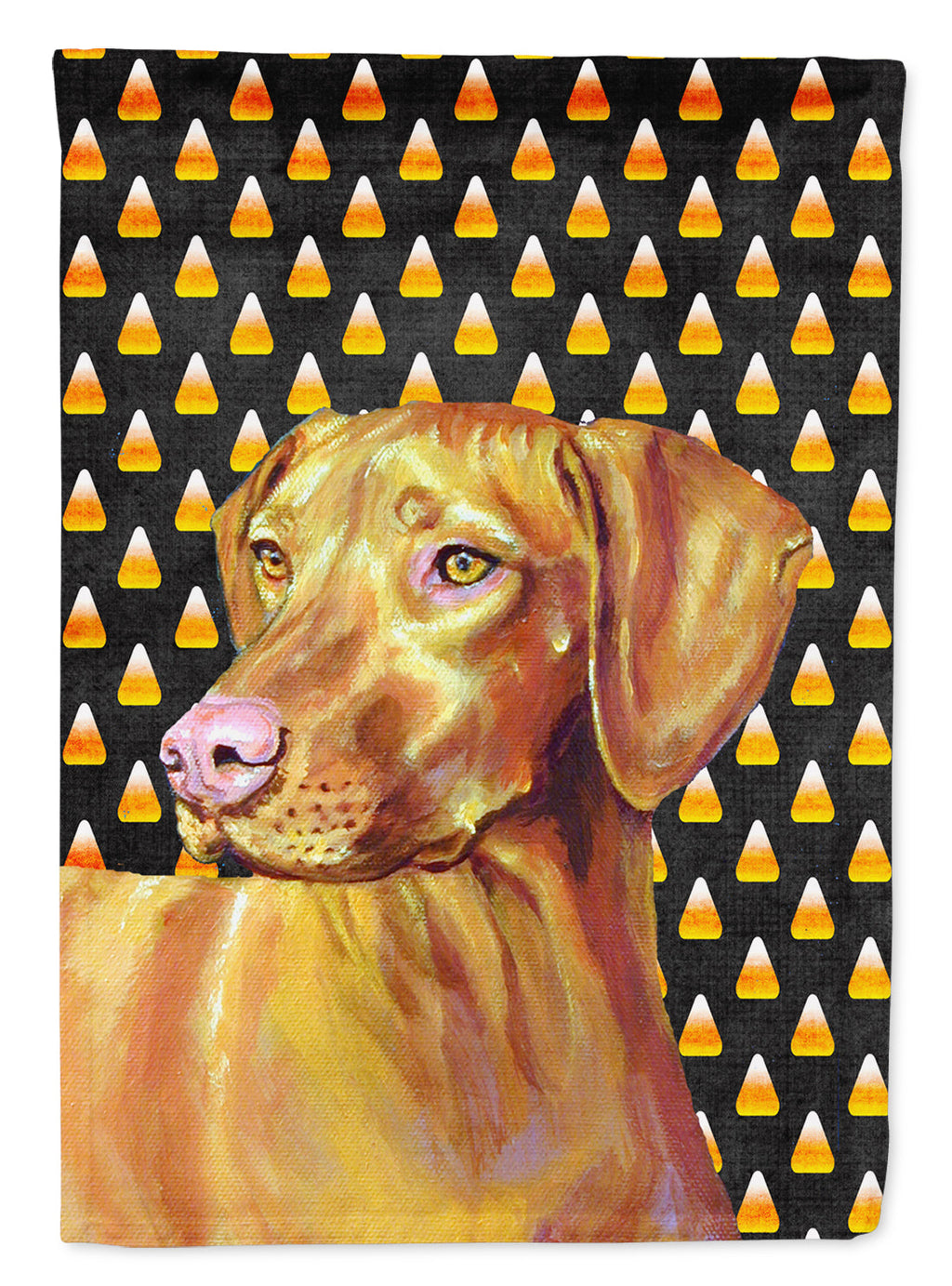 Vizsla Candy Corn Halloween Portrait Garden Flag Mailbox Decorative Yard Banner Outside Patio Artwork for Flower Beds, Garden Size, Multicolor