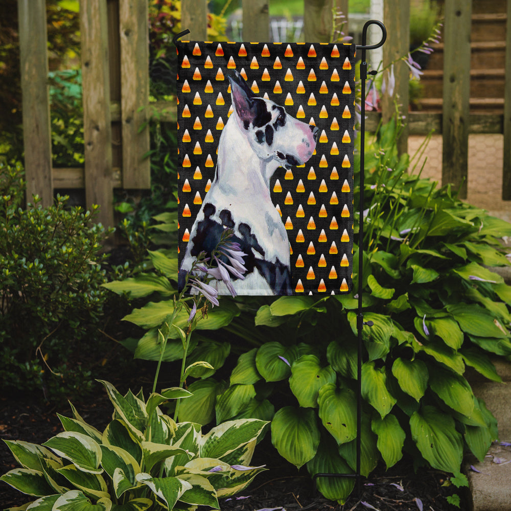 Great Dane Candy Corn Halloween Portrait Garden Flag Mailbox Decorative Yard Banner Outside Patio Artwork for Flower Beds, Garden Size, Multicolor