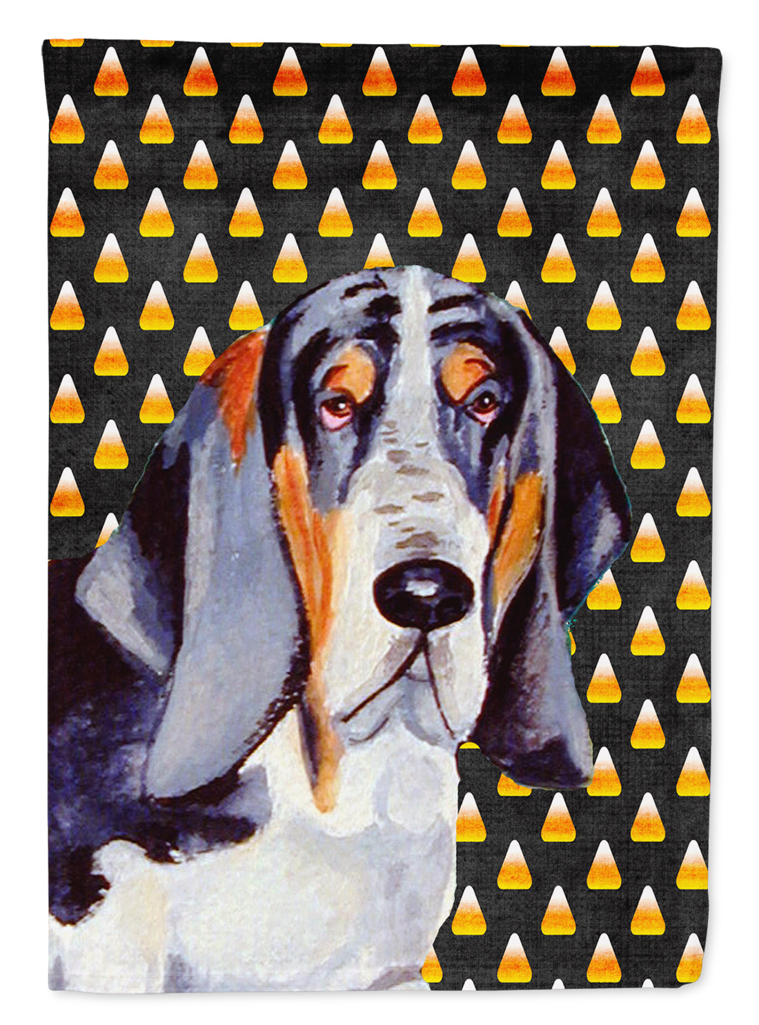 Basset Hound Candy Corn Halloween Portrait Garden Flag Mailbox Decorative Yard Banner Outside Patio Artwork for Flower Beds, Garden Size, Multicolor