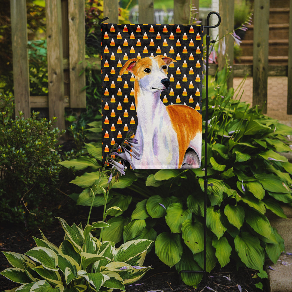 Whippet Candy Corn Halloween Portrait Garden Flag Mailbox Decorative Yard Banner Outside Patio Artwork for Flower Beds, Garden Size, Multicolor