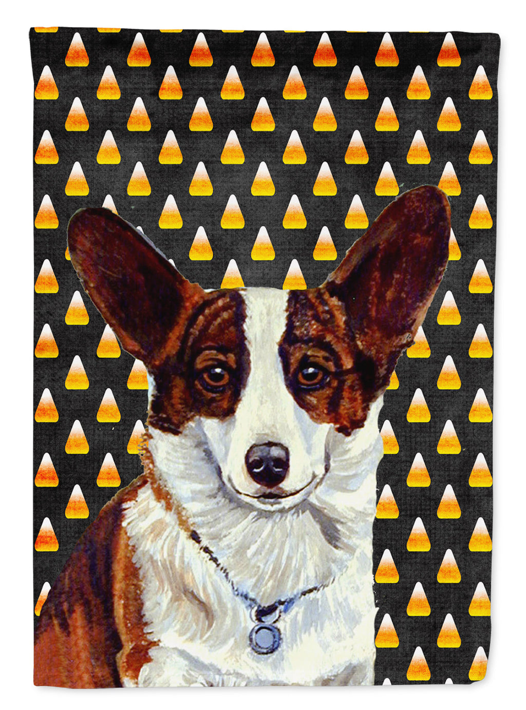 Corgi Candy Corn Halloween Portrait Garden Flag Mailbox Decorative Yard Banner Outside Patio Artwork for Flower Beds, Garden Size, Multicolor