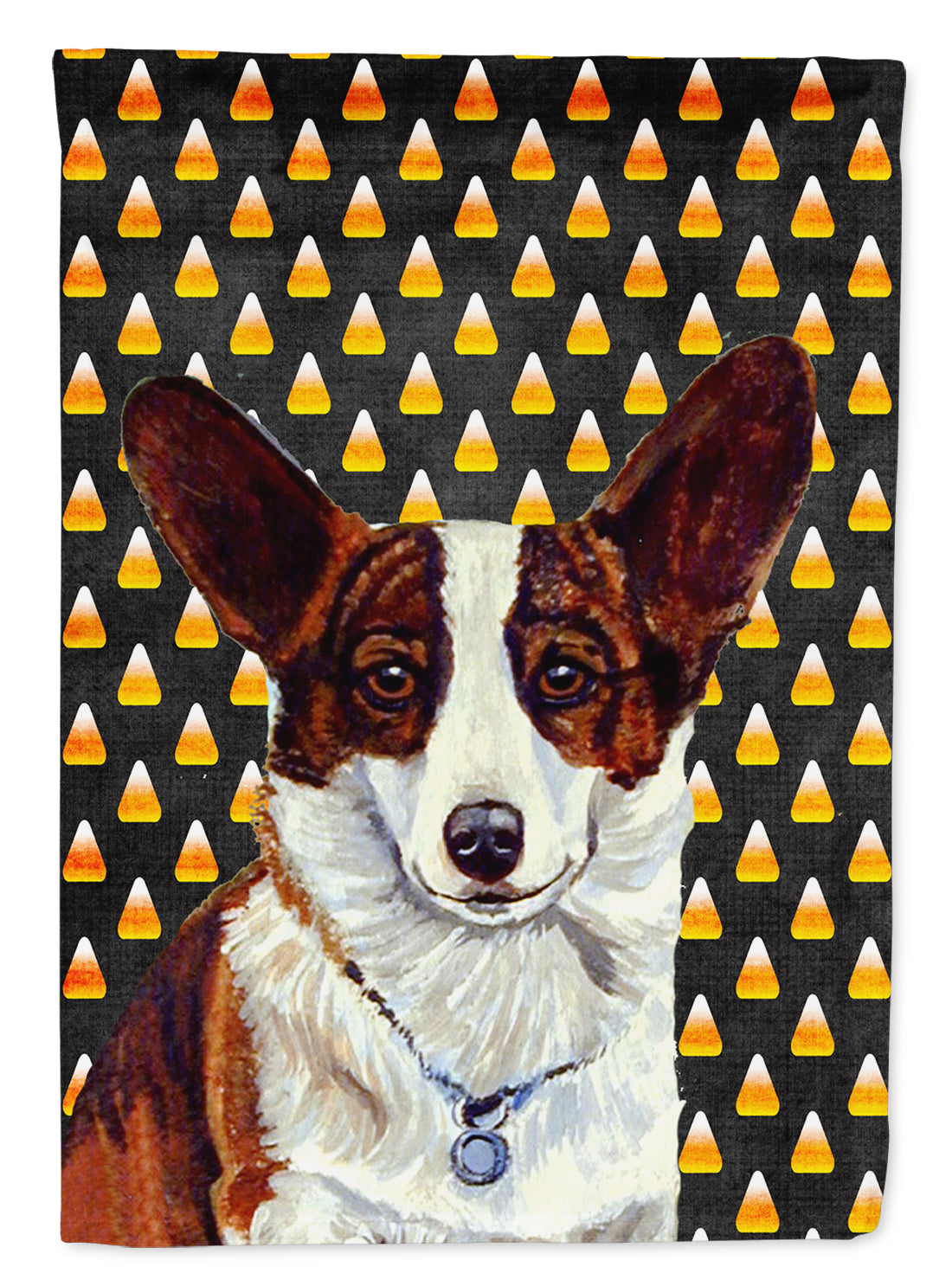 Corgi Candy Corn Halloween Portrait Garden Flag Mailbox Decorative Yard Banner Outside Patio Artwork for Flower Beds, Garden Size, Multicolor