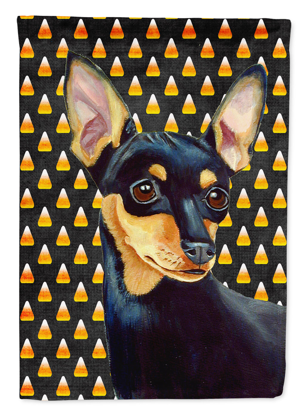 Min Pin Candy Corn Halloween Portrait Garden Flag Mailbox Decorative Yard Banner Outside Patio Artwork for Flower Beds, Garden Size, Multicolor