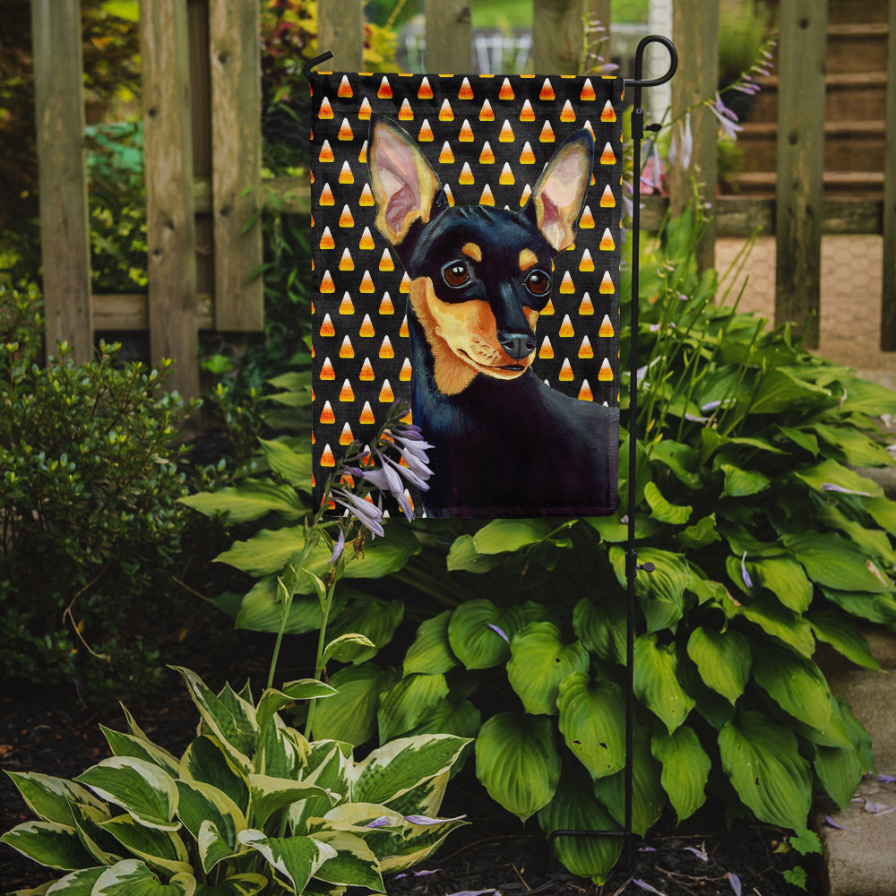 Min Pin Candy Corn Halloween Portrait Garden Flag Mailbox Decorative Yard Banner Outside Patio Artwork for Flower Beds, Garden Size, Multicolor