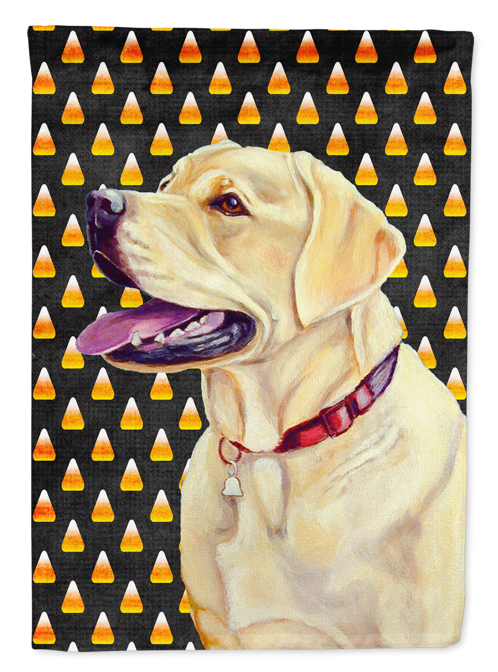 Labrador Yellow Candy Corn Halloween Portrait Garden Flag Mailbox Decorative Yard Banner Outside Patio Artwork for Flower Beds, Garden Size, Multicolor