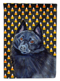 Schipperke Candy Corn Halloween Portrait Garden Flag Mailbox Decorative Yard Banner Outside Patio Artwork for Flower Beds, Garden Size, Multicolor