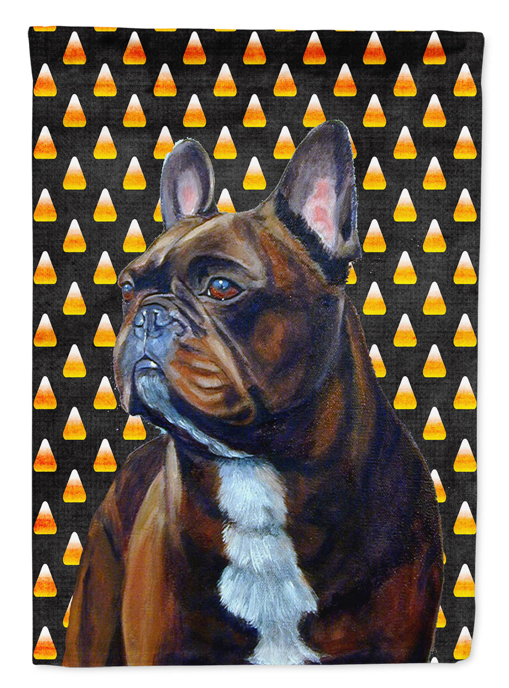 French Bulldog Candy Corn Halloween Portrait Garden Flag Mailbox Decorative Yard Banner Outside Patio Artwork for Flower Beds, Garden Size, Multicolor