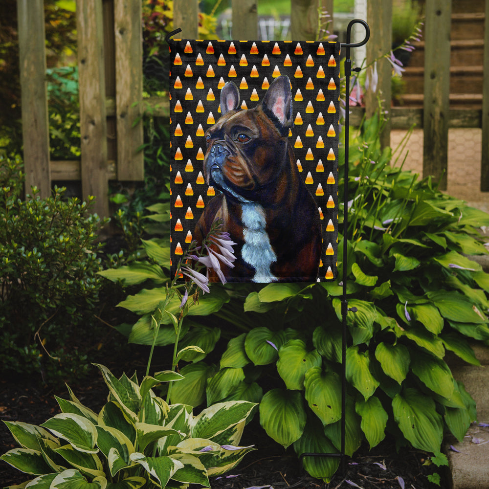 French Bulldog Candy Corn Halloween Portrait Garden Flag Mailbox Decorative Yard Banner Outside Patio Artwork for Flower Beds, Garden Size, Multicolor