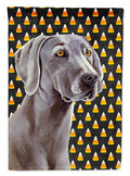 Weimaraner Candy Corn Halloween Portrait Garden Flag Mailbox Decorative Yard Banner Outside Patio Artwork for Flower Beds, Garden Size, Multicolor