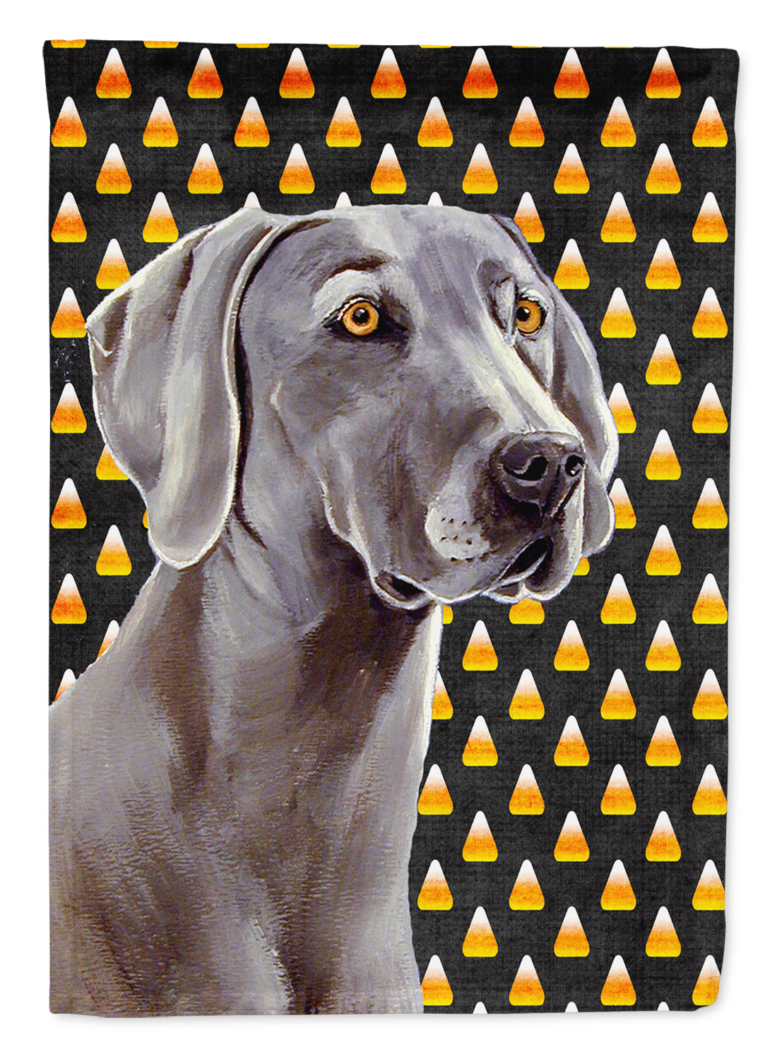Weimaraner Candy Corn Halloween Portrait Garden Flag Mailbox Decorative Yard Banner Outside Patio Artwork for Flower Beds, Garden Size, Multicolor
