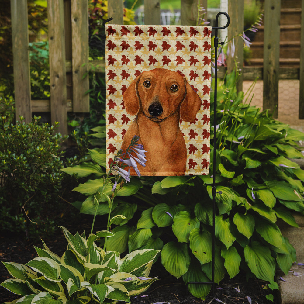 Dachshund Fall Leaves Portrait Garden Flag Mailbox Decorative Yard Banner Outside Patio Artwork for Flower Beds, Garden Size, Multicolor