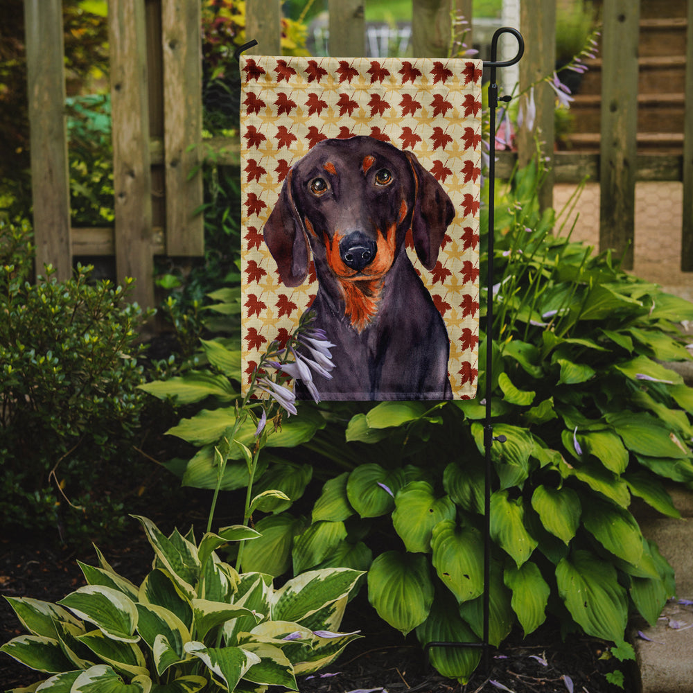 Dachshund Fall Leaves Portrait Garden Flag Mailbox Decorative Yard Banner Outside Patio Artwork for Flower Beds, Garden Size, Multicolor