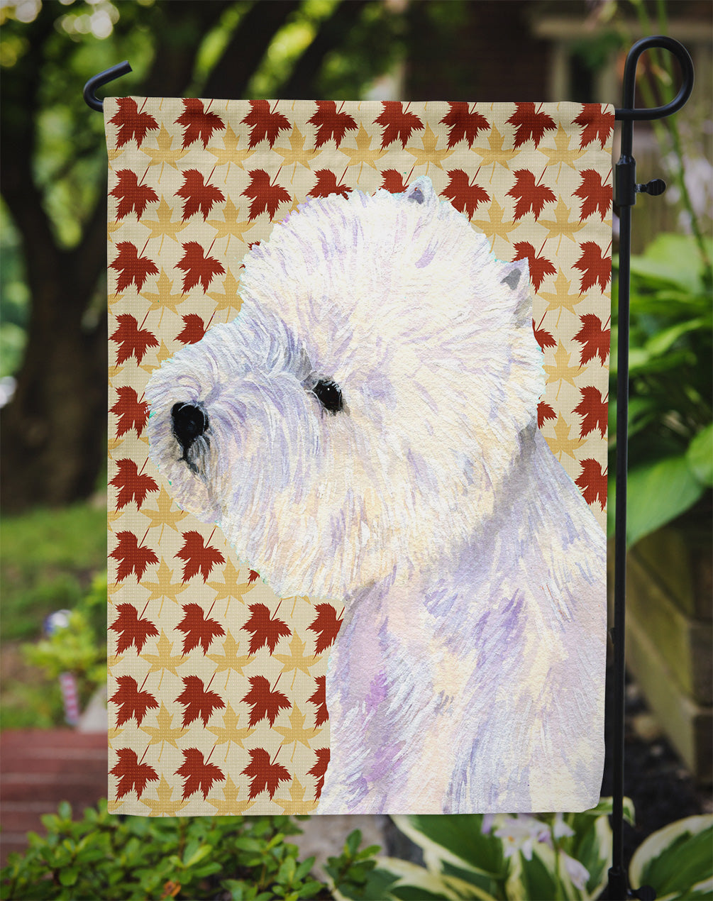 Westie Fall Leaves Portrait Garden Flag Mailbox Decorative Yard Banner Outside Patio Artwork for Flower Beds, Garden Size, Multicolor