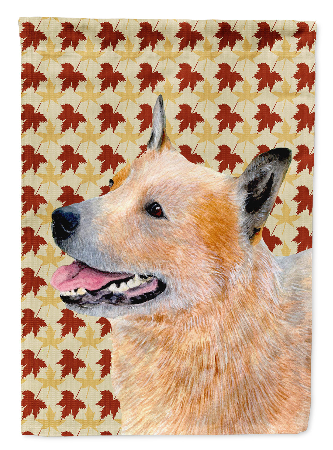 Australian Cattle Dog Fall Leaves Portrait Garden Flag Mailbox Decorative Yard Banner Outside Patio Artwork for Flower Beds, Garden Size, Multicolor