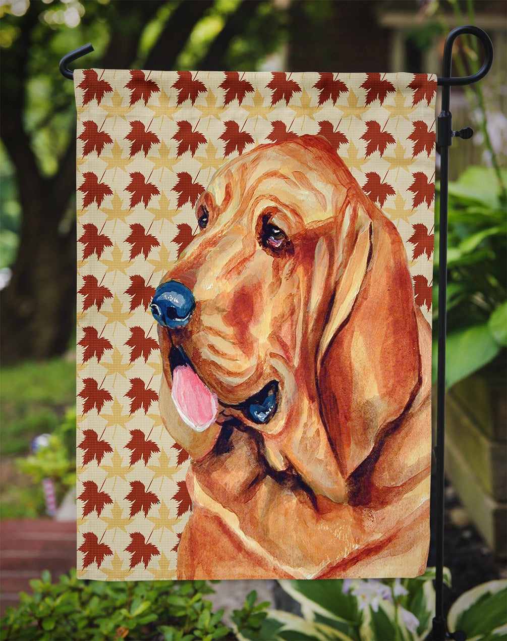 Bloodhound Fall Leaves Portrait Garden Flag Mailbox Decorative Yard Banner Outside Patio Artwork for Flower Beds, Garden Size, Multicolor