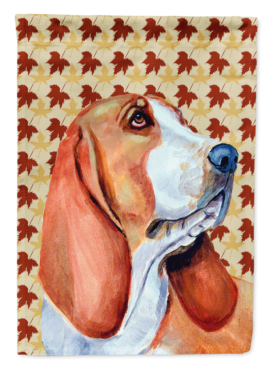 Basset Hound Fall Leaves Portrait Garden Flag Mailbox Decorative Yard Banner Outside Patio Artwork for Flower Beds, Garden Size, Multicolor