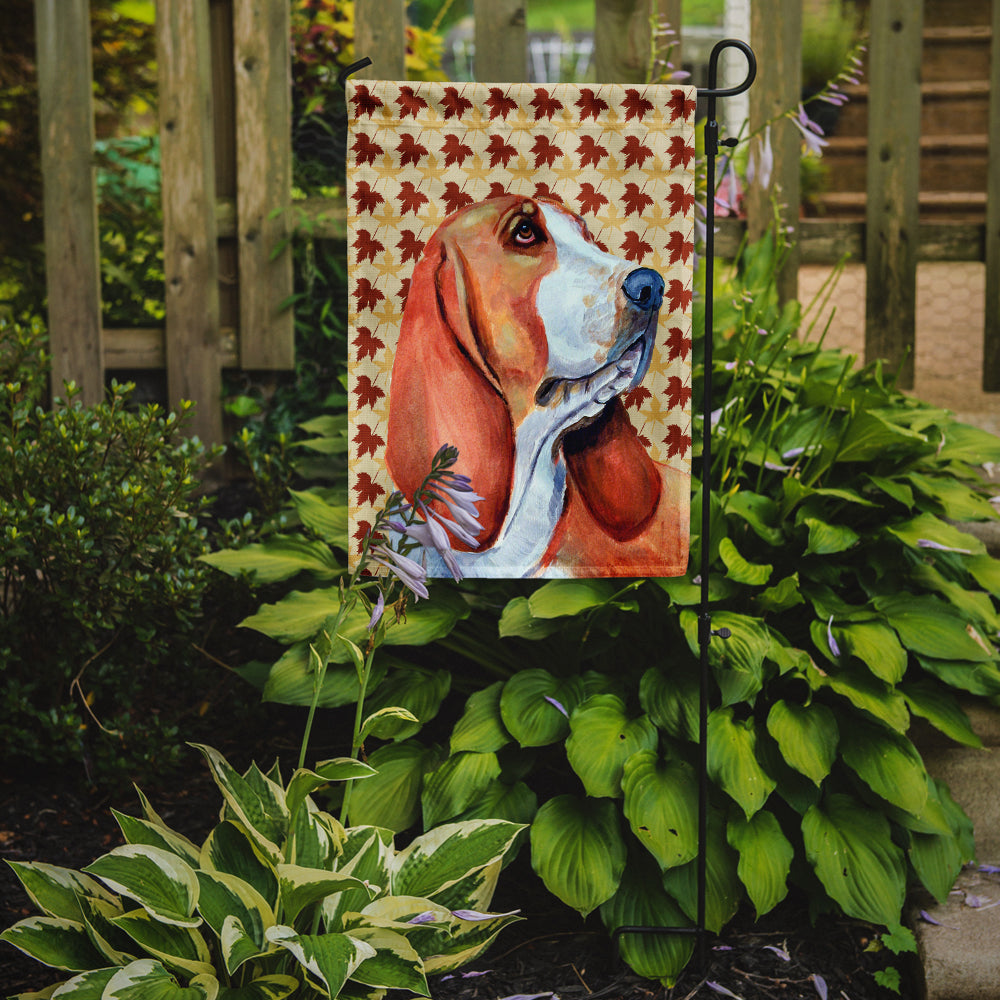Basset Hound Fall Leaves Portrait Garden Flag Mailbox Decorative Yard Banner Outside Patio Artwork for Flower Beds, Garden Size, Multicolor
