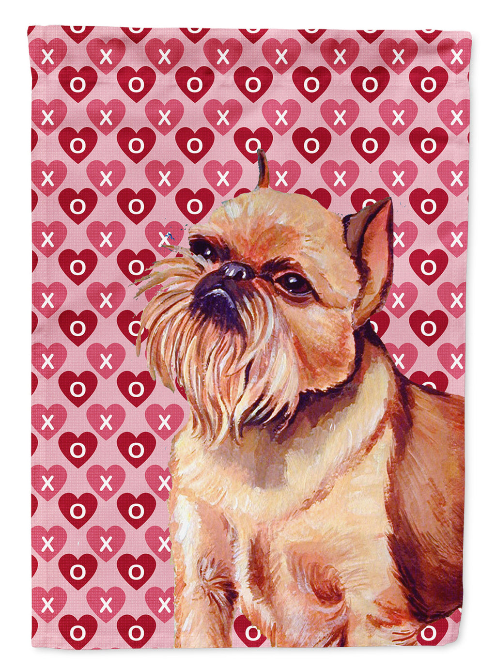 Brussels Griffon Hearts Love and Valentine's Day Portrait Garden Flag Mailbox Decorative Yard Banner Outside Patio Artwork for Flower Beds, Garden Size, Multicolor