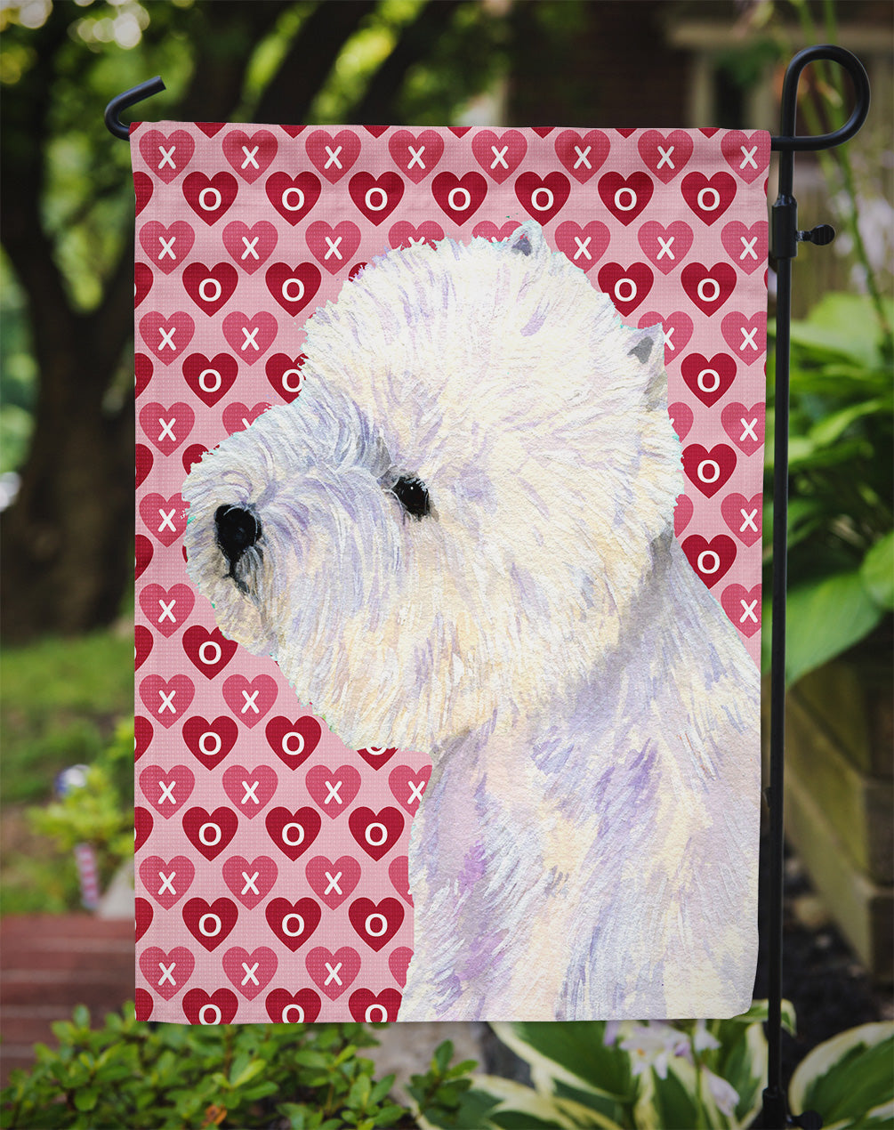 Westie Hearts Love and Valentine's Day Portrait Garden Flag Mailbox Decorative Yard Banner Outside Patio Artwork for Flower Beds, Garden Size, Multicolor