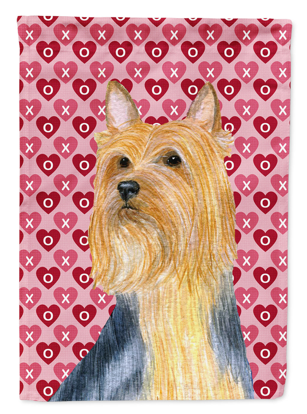 Silky Terrier Hearts Love and Valentine's Day Portrait Garden Flag Mailbox Decorative Yard Banner Outside Patio Artwork for Flower Beds, Garden Size, Multicolor