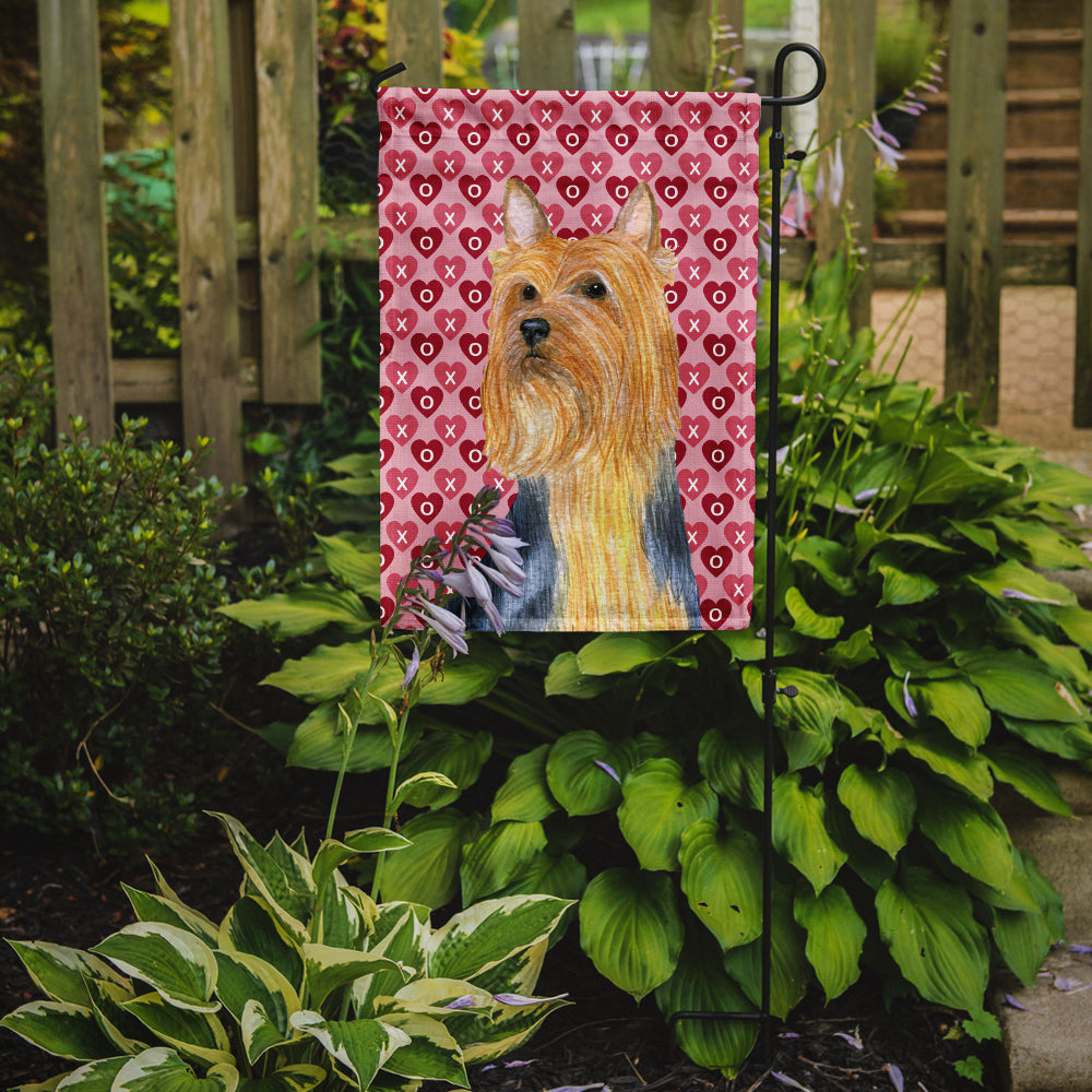 Silky Terrier Hearts Love and Valentine's Day Portrait Garden Flag Mailbox Decorative Yard Banner Outside Patio Artwork for Flower Beds, Garden Size, Multicolor