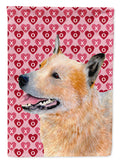 Australian Cattle Dog Hearts Love Valentine's Day Garden Flag Mailbox Decorative Yard Banner Outside Patio Artwork for Flower Beds, Garden Size, Multicolor