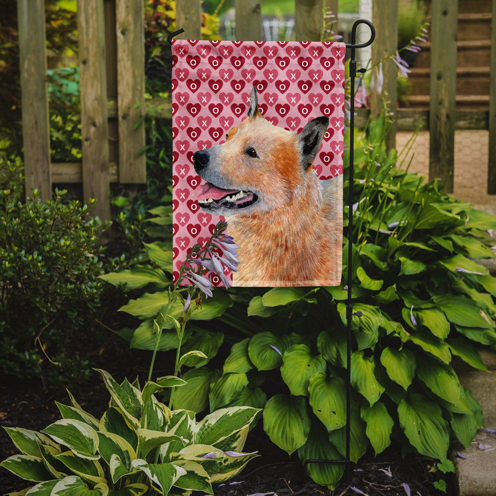 Australian Cattle Dog Hearts Love Valentine's Day Garden Flag Mailbox Decorative Yard Banner Outside Patio Artwork for Flower Beds, Garden Size, Multicolor